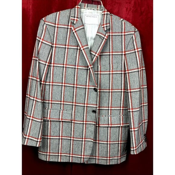 Sz BB4 L Black Fleece USA Wool Jacket Blazer Windowpane 3 Button Thom Browne - Picture 1 of 5